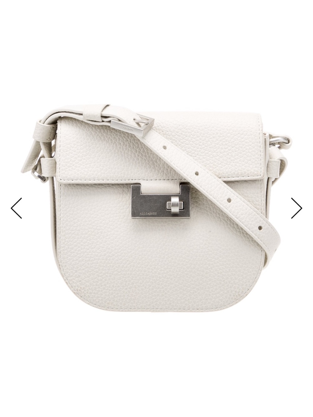 AllSaints White Pebbled Leather Crossbody Bag - Picture 4 of 6